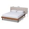 Baxton Studio Brita Beige Upholstered Walnut Finished Wood Queen Size Bed 157-9565 - alternate 9
